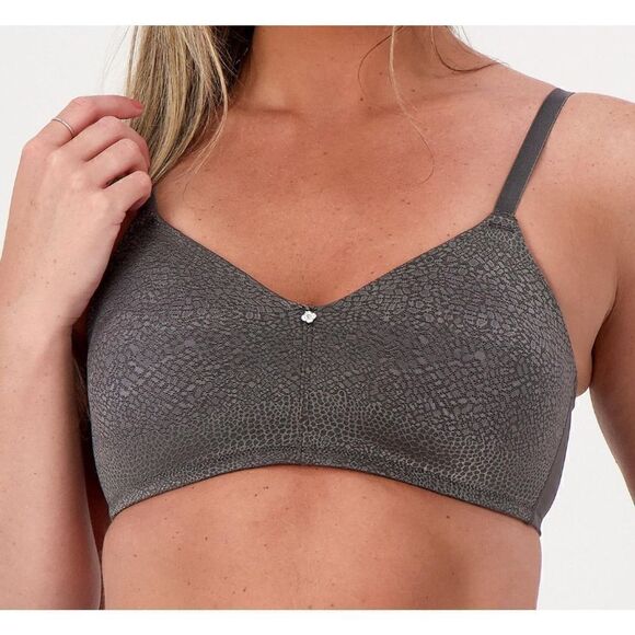 Y-258 Breezies Feather Light Jacquard Wirefree Bra MIDNIGHT sz 36DD - Picture 1 of 1